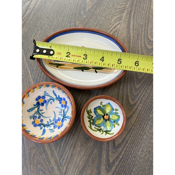 Vtg Hand-painted Signed Floral Art Pottery Plate Olaria S Perdro Corval Portugal - Picture 10 of 10